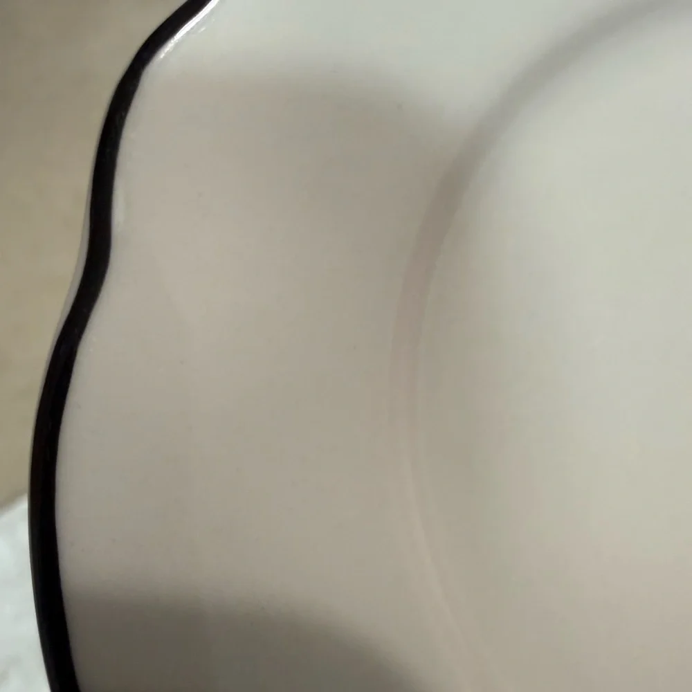 Buffalo China Scalloped Rim Bread Plates‎ Set of 3 Green Buffalo Logo 9509B